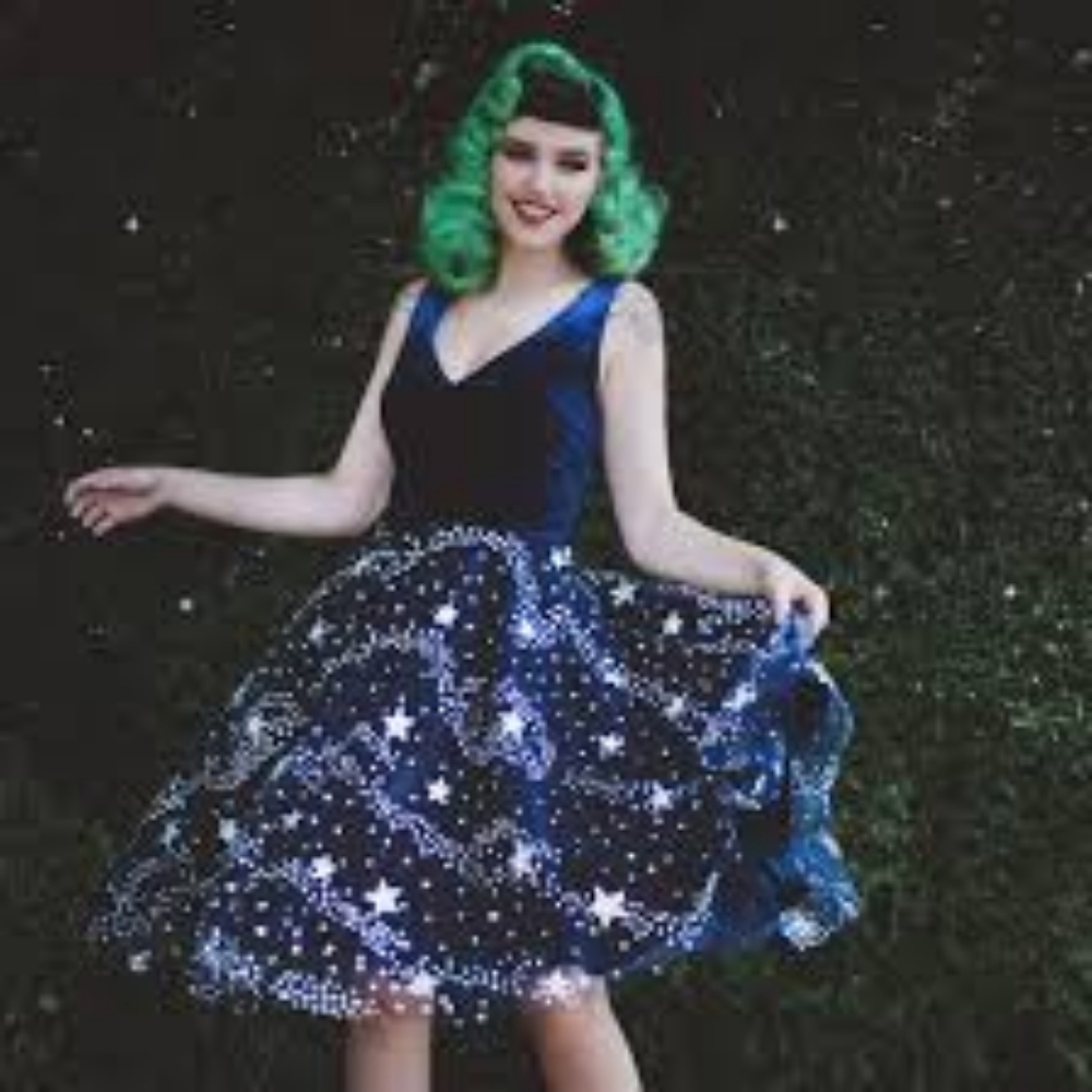 Collectif Stars swing dress with cardigan